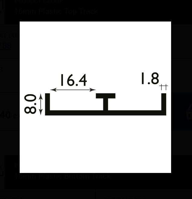 15mm Sliding Door Track Set White Free Mainland Delivery
