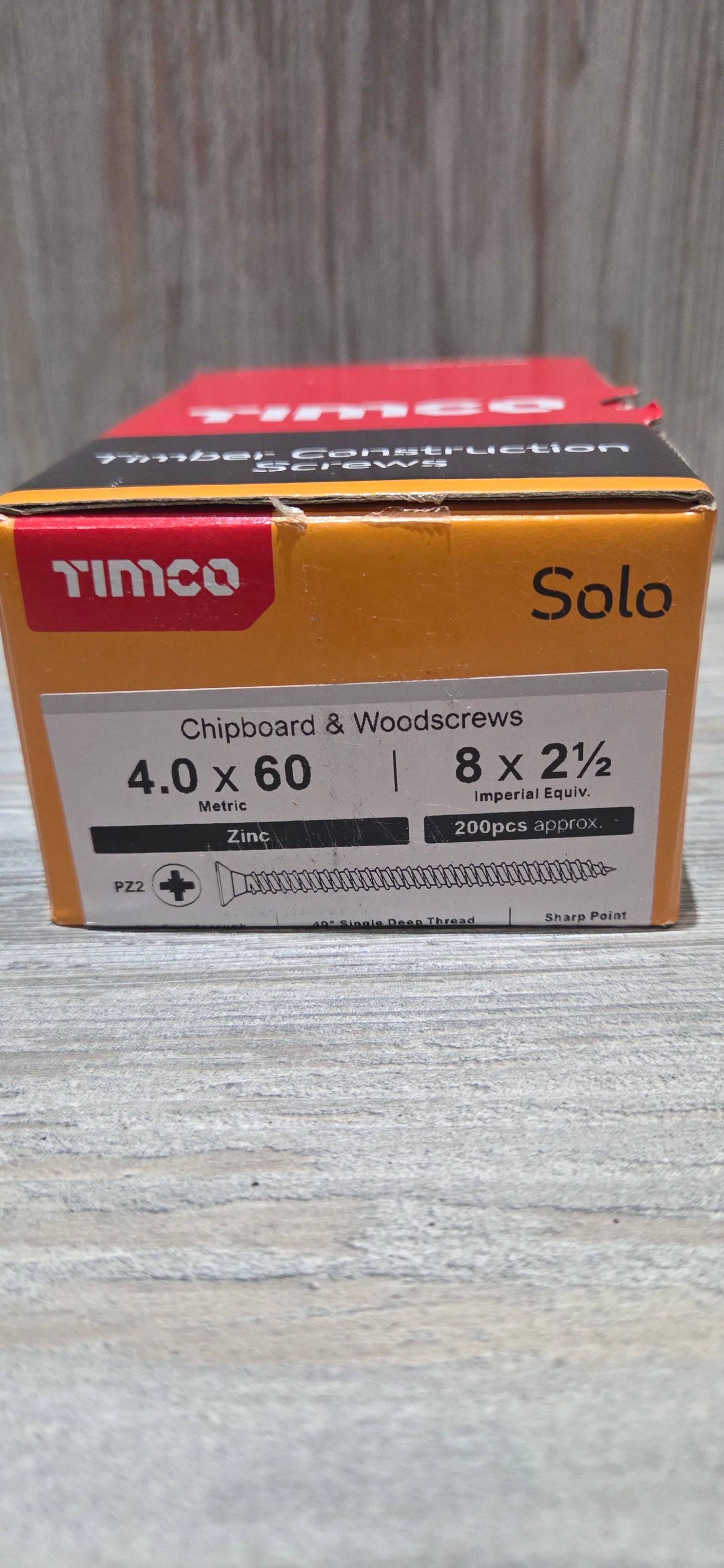 2"1/2 x 8 screws (4.0 x 60mm)