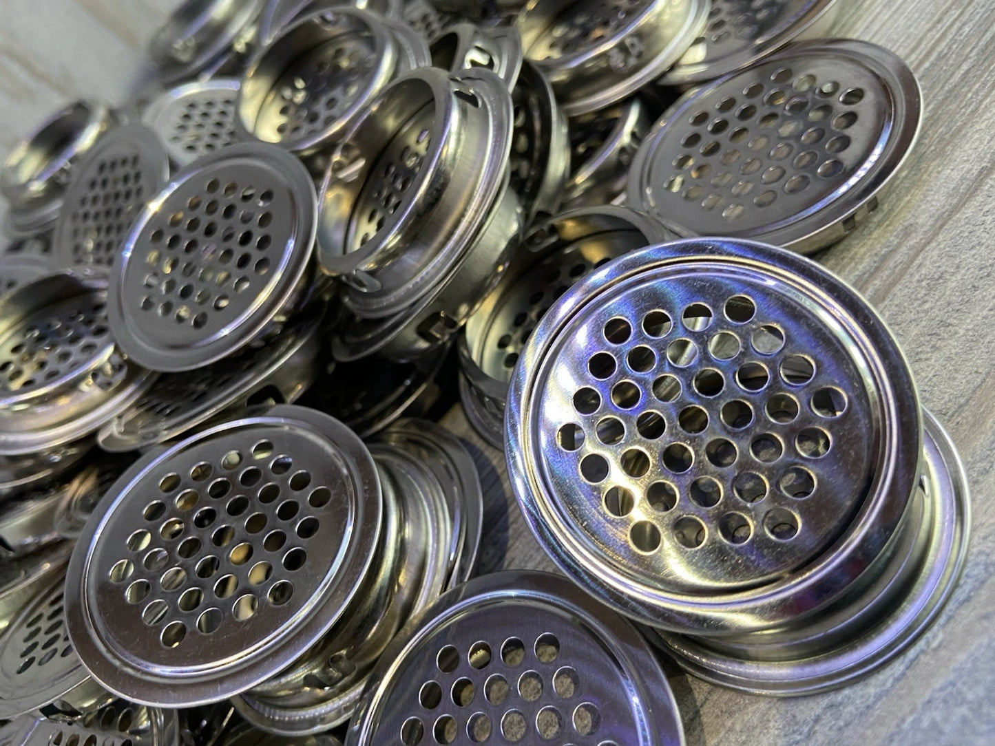 100 x chrome steel vivarium vents 35mm