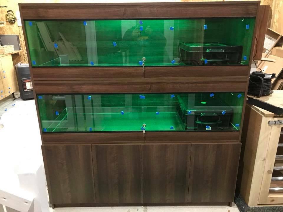 Glass/Vivarium Track set Teak brown 17mm Wide Suit 4/6mm Glass Free Mainland Delivery