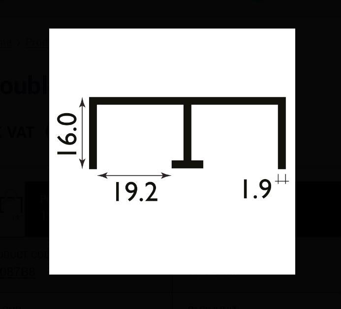 18mm Sliding Door Track Set Black Free Mainland Delivery