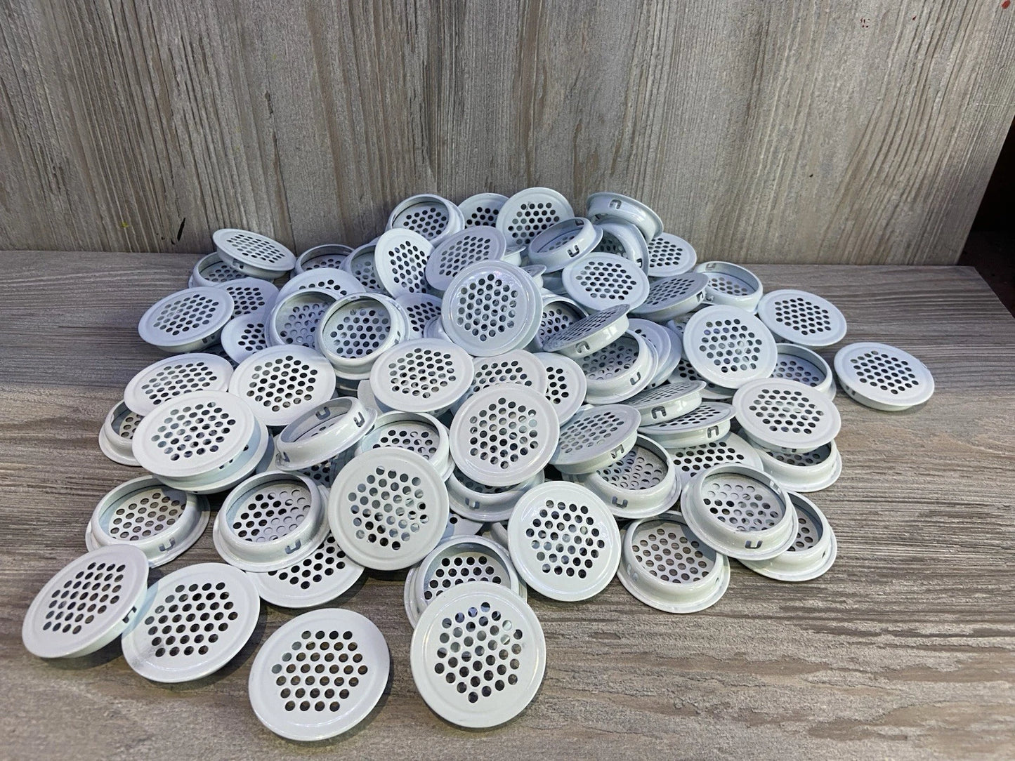 100 White Steel Vivarium Vents 35mm
