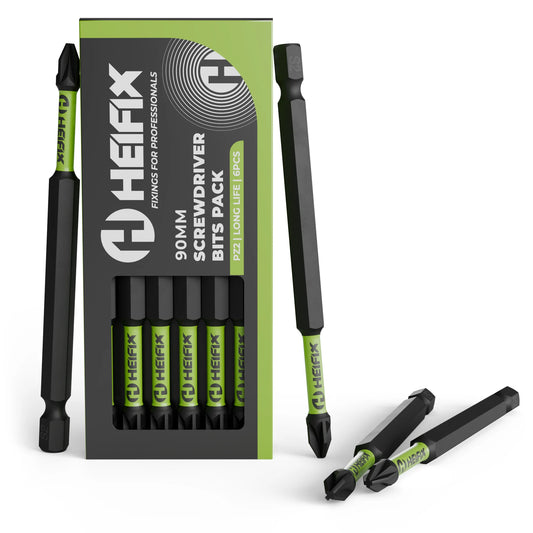 6Pc PZ2 Impact Long Screwdriver Bit Set 90mm (Magnetic) – Eco Storage Box