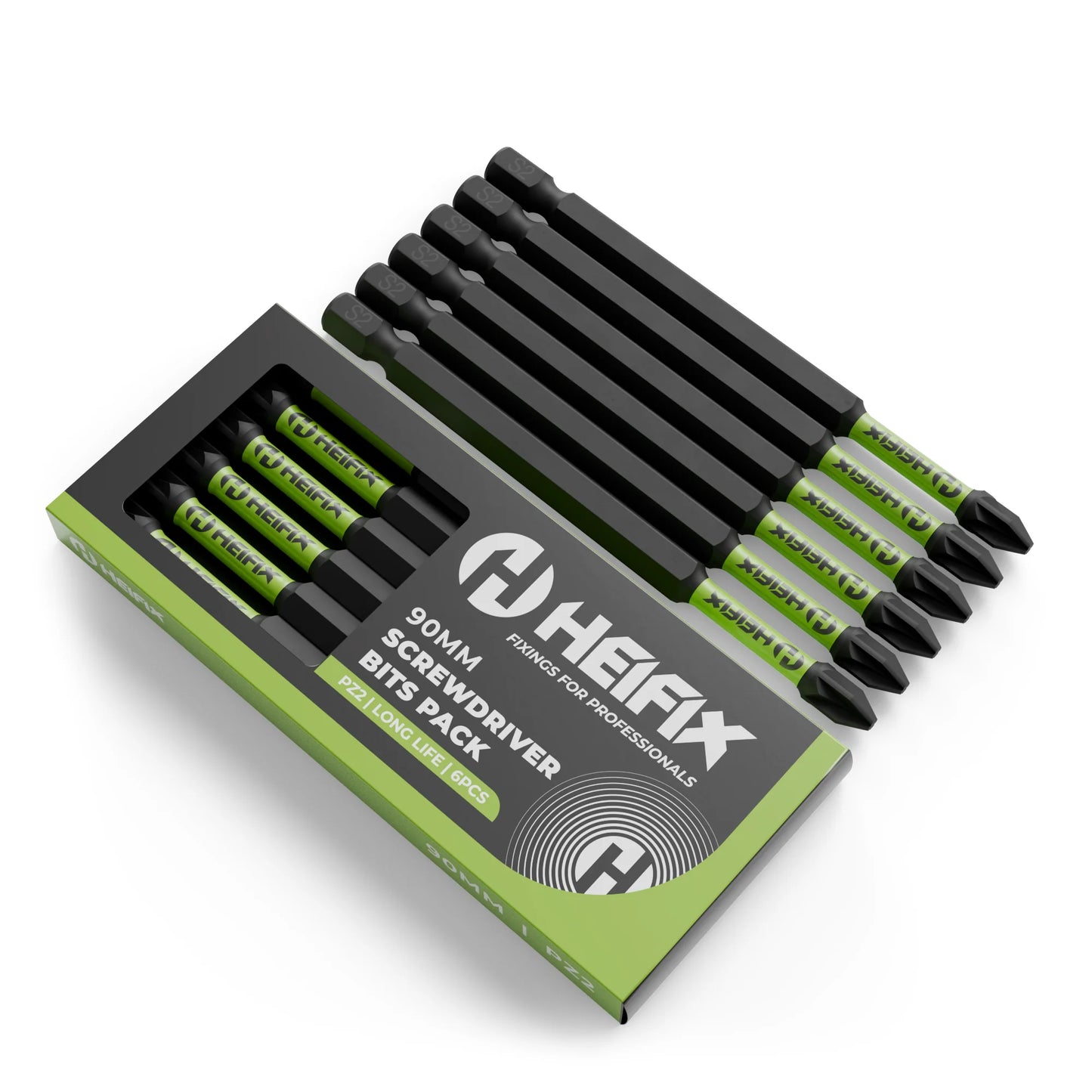 6Pc PZ2 Impact Long Screwdriver Bit Set 90mm (Magnetic) – Eco Storage Box