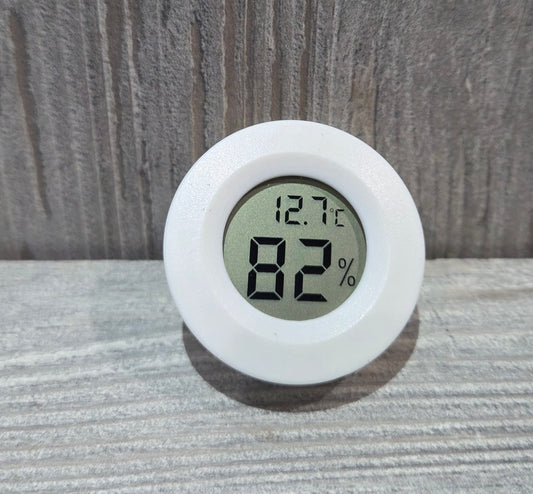 White Recessed Circular Vivarium Thermometer Humidity