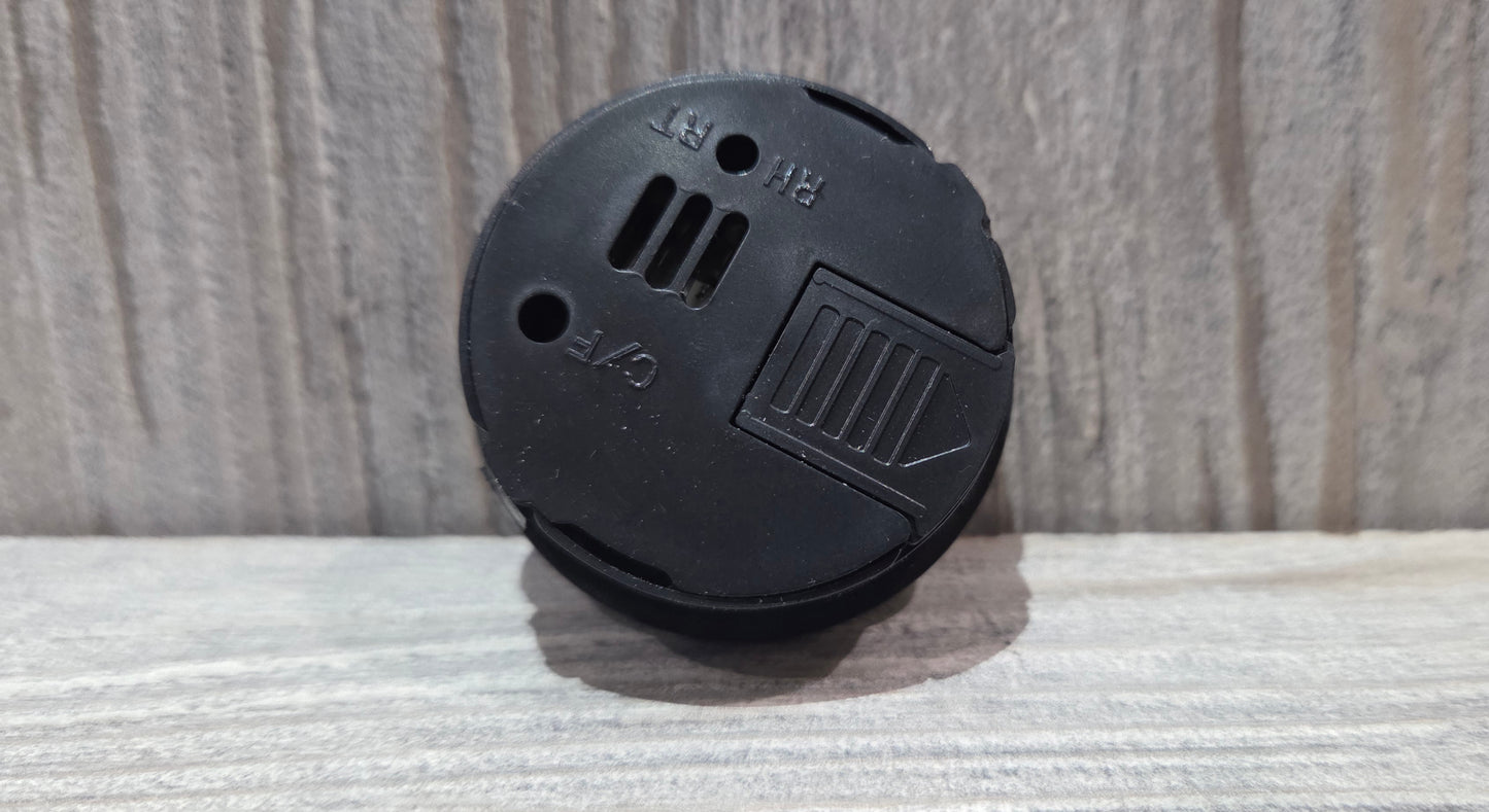 Black Recessed Circular Vivarium Thermometer Humidity