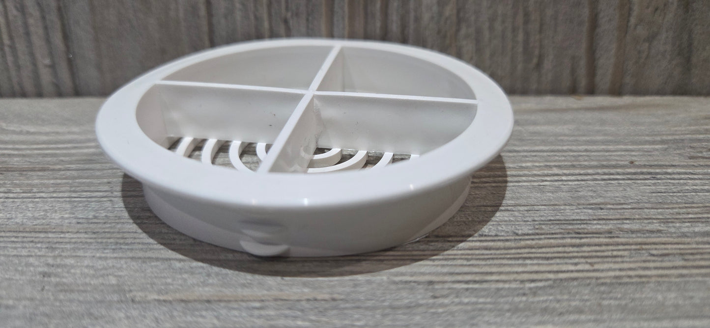 Soffit Circular Air Vent 70mm cut out uPVC Push In White