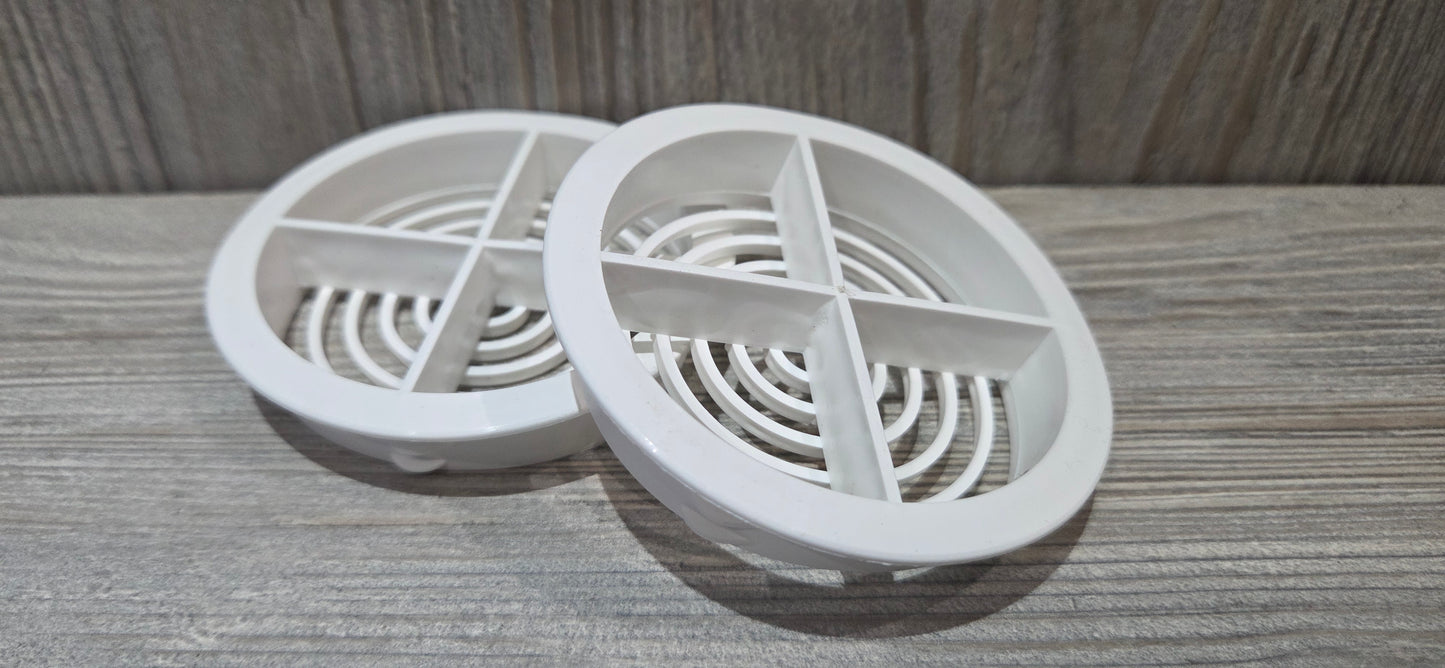 Soffit Circular Air Vent 70mm cut out uPVC Push In White