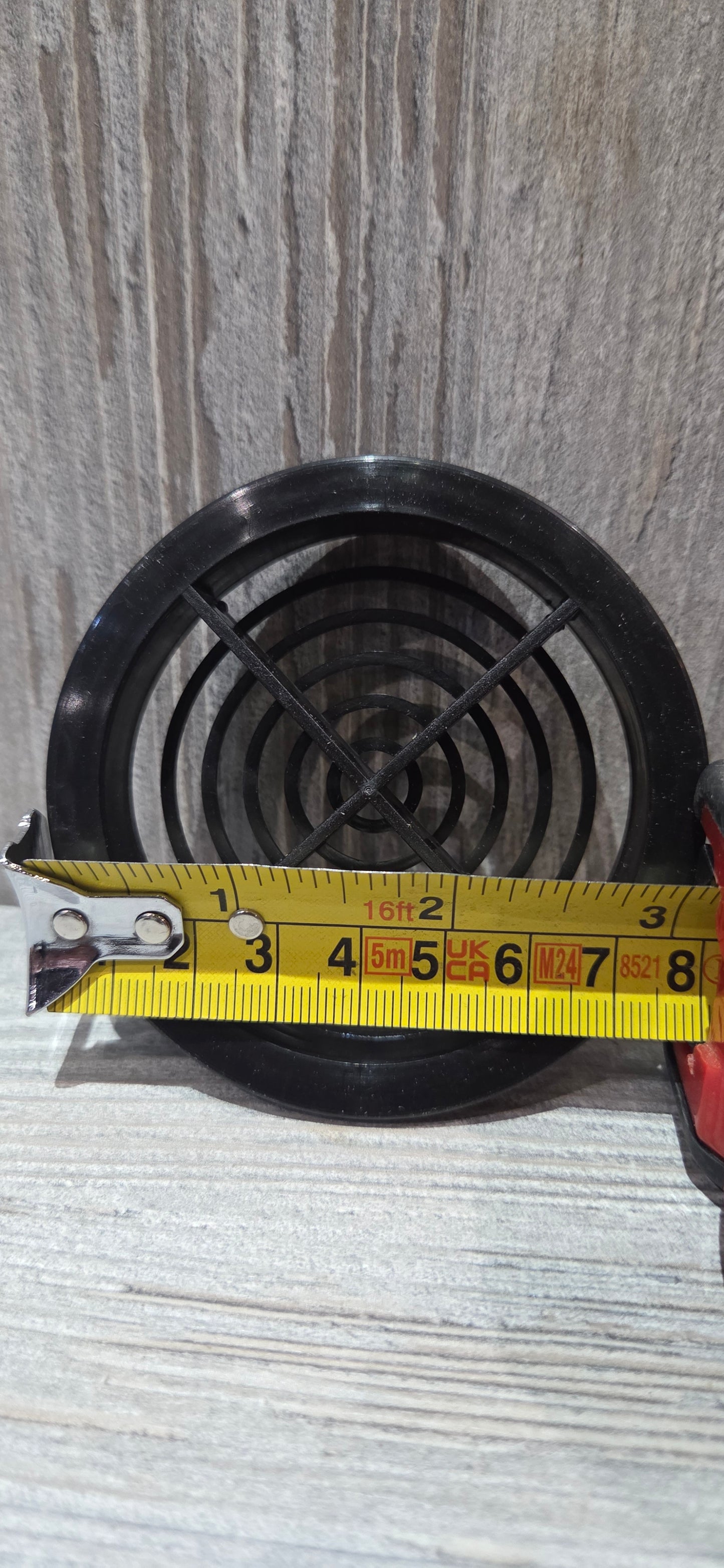 Soffit Circular Air Vent 70mm cut out uPVC Push In Black