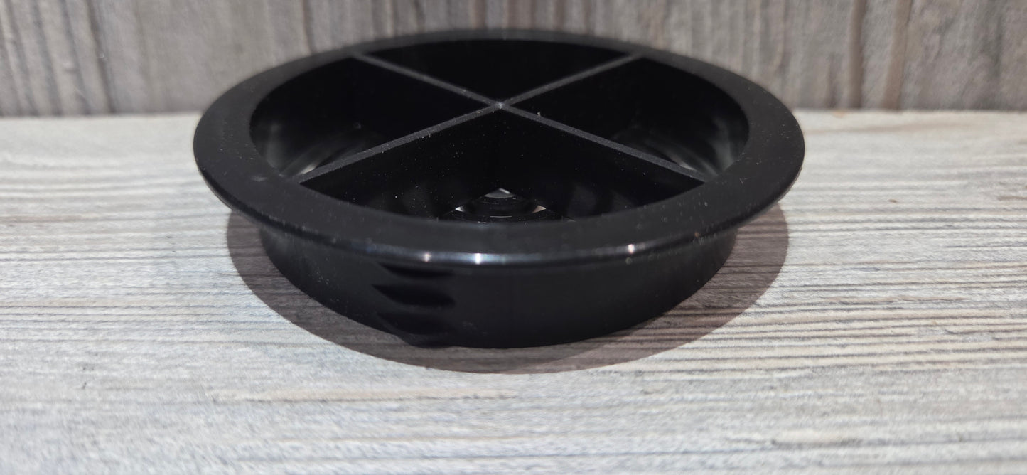Soffit Circular Air Vent 70mm cut out uPVC Push In Black