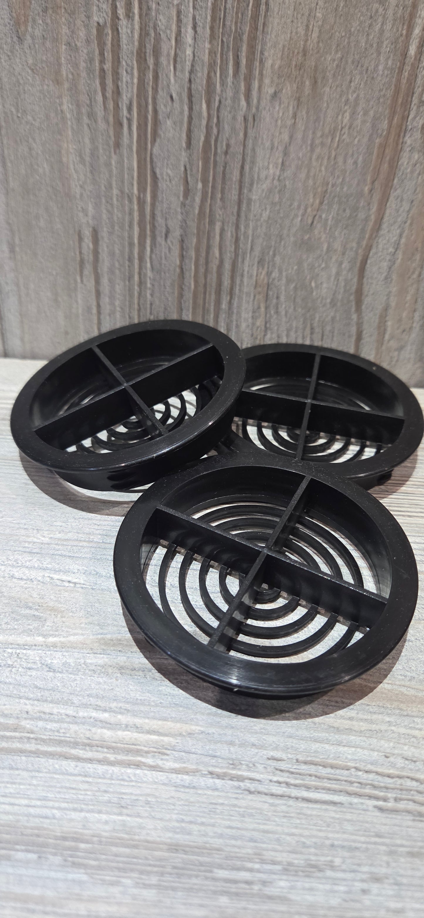 Soffit Circular Air Vent 70mm cut out uPVC Push In Black