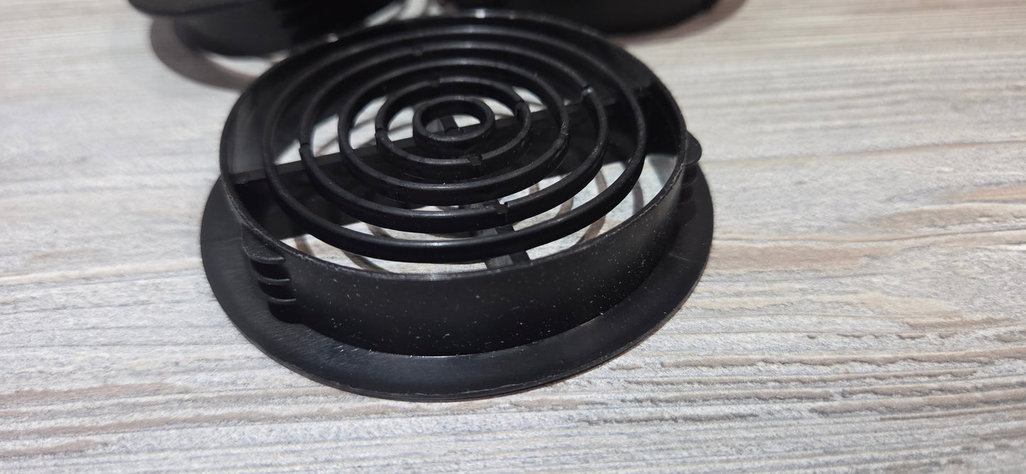 Soffit Circular Air Vent 70mm cut out uPVC Push In Black