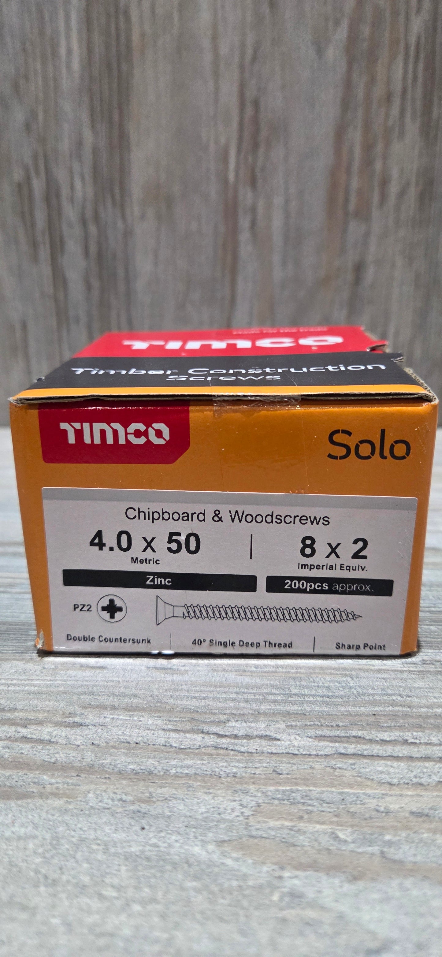 2" x 8 screws (4.0 x 50mm)