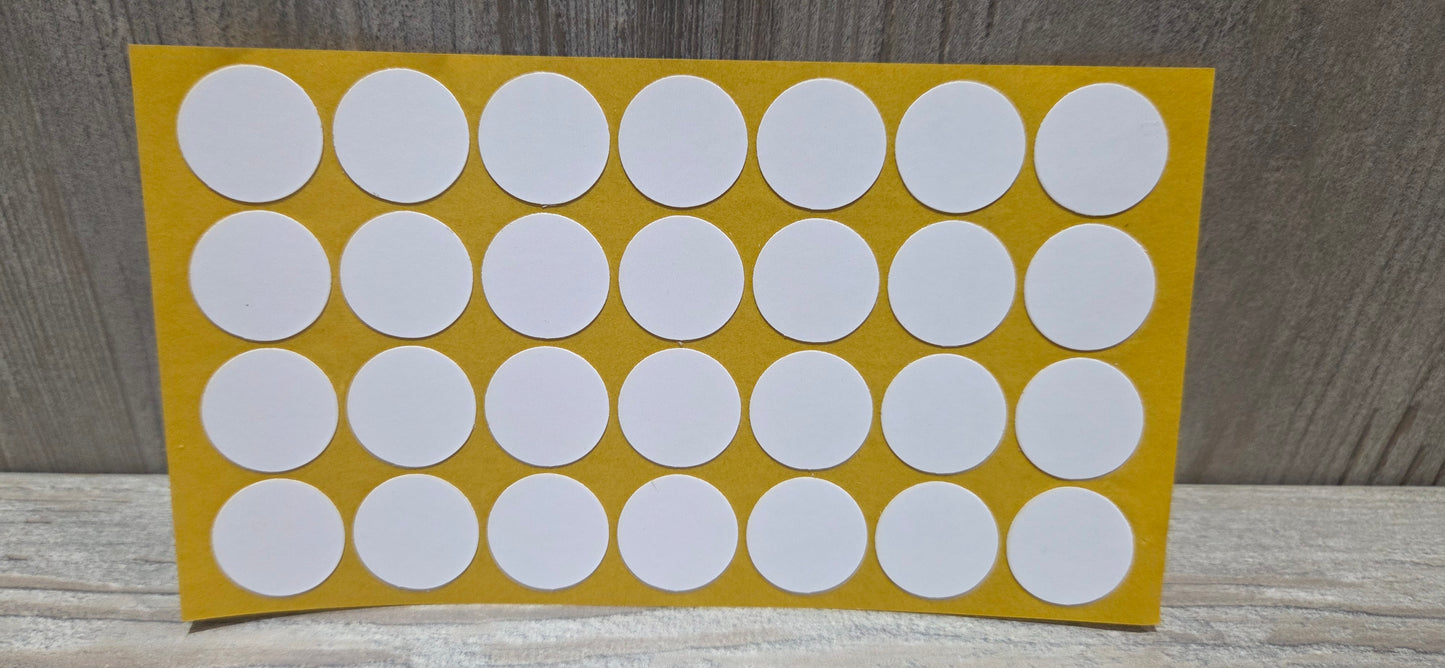 Plain White Self Adhesive Screw Caps 20mm