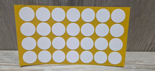 Plain White Self Adhesive Screw Caps 20mm