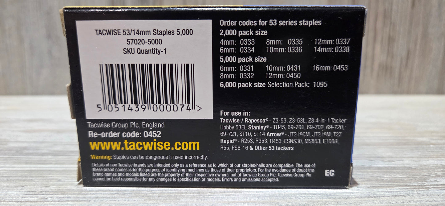 14mm Type 53 Staples 5000 Staples
