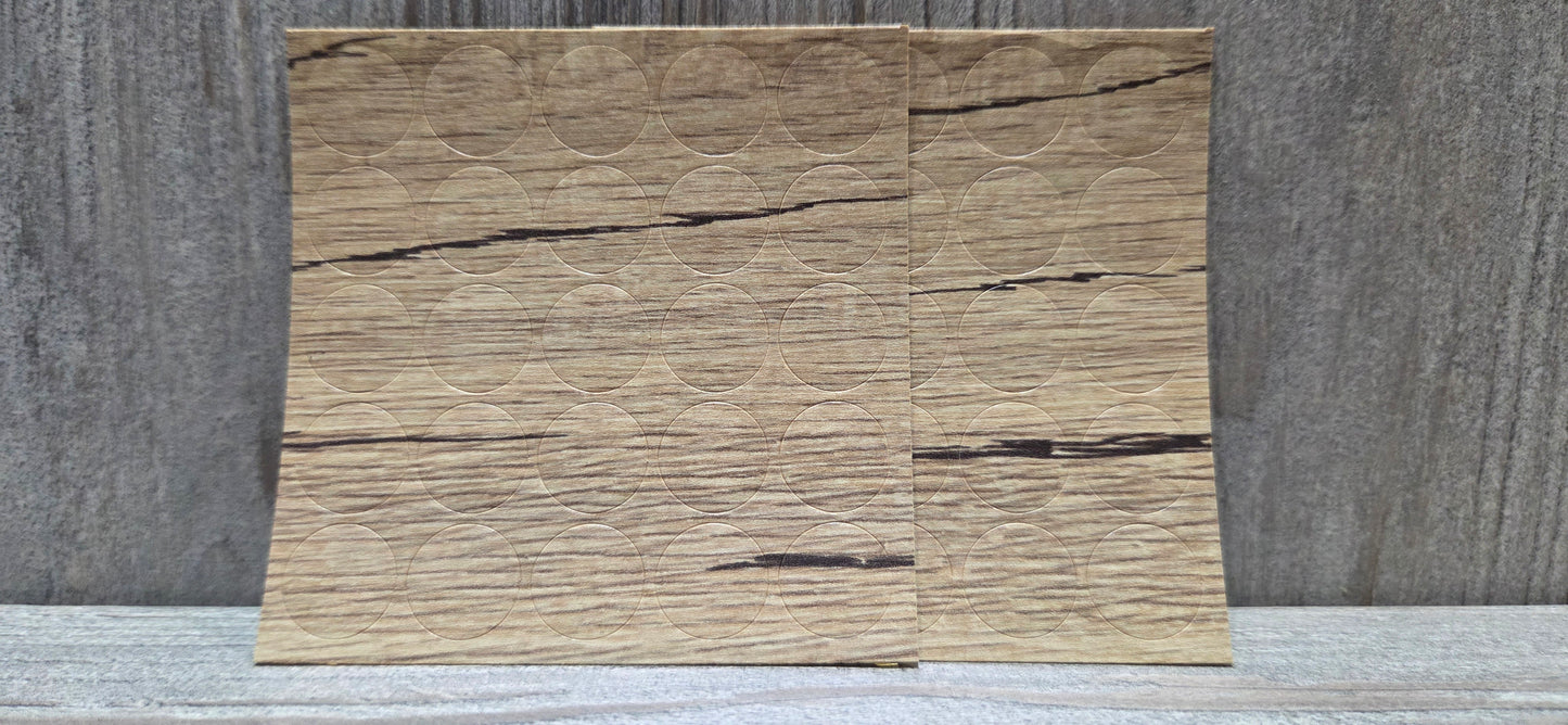 Natural Halifax Oak / Coco Bolo Self Adhesive Screw Caps 13mm