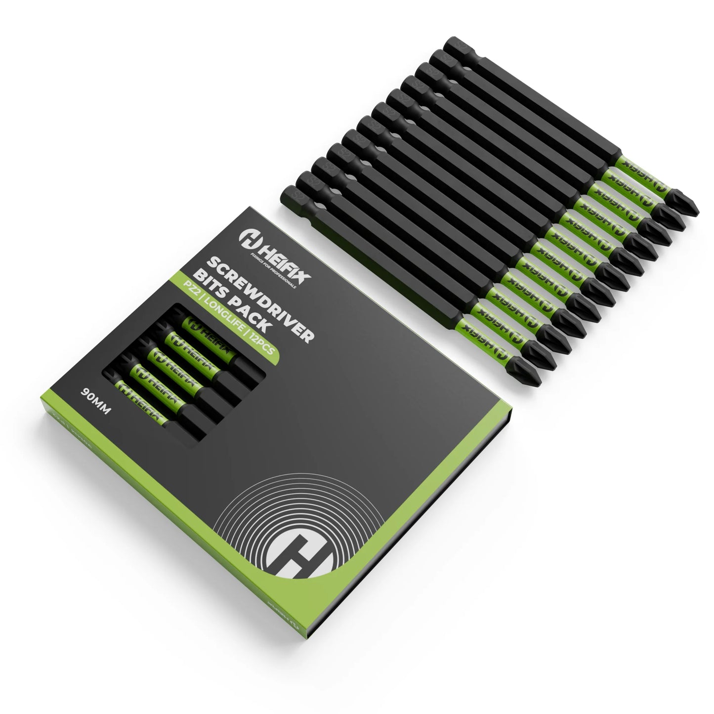 12Pc PZ2 Impact Long Screwdriver Bit Set 90mm (Magnetic) – Eco Storage Box