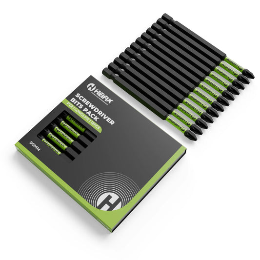 12Pc PZ2 Impact Long Screwdriver Bit Set 90mm (Magnetic) – Eco Storage Box