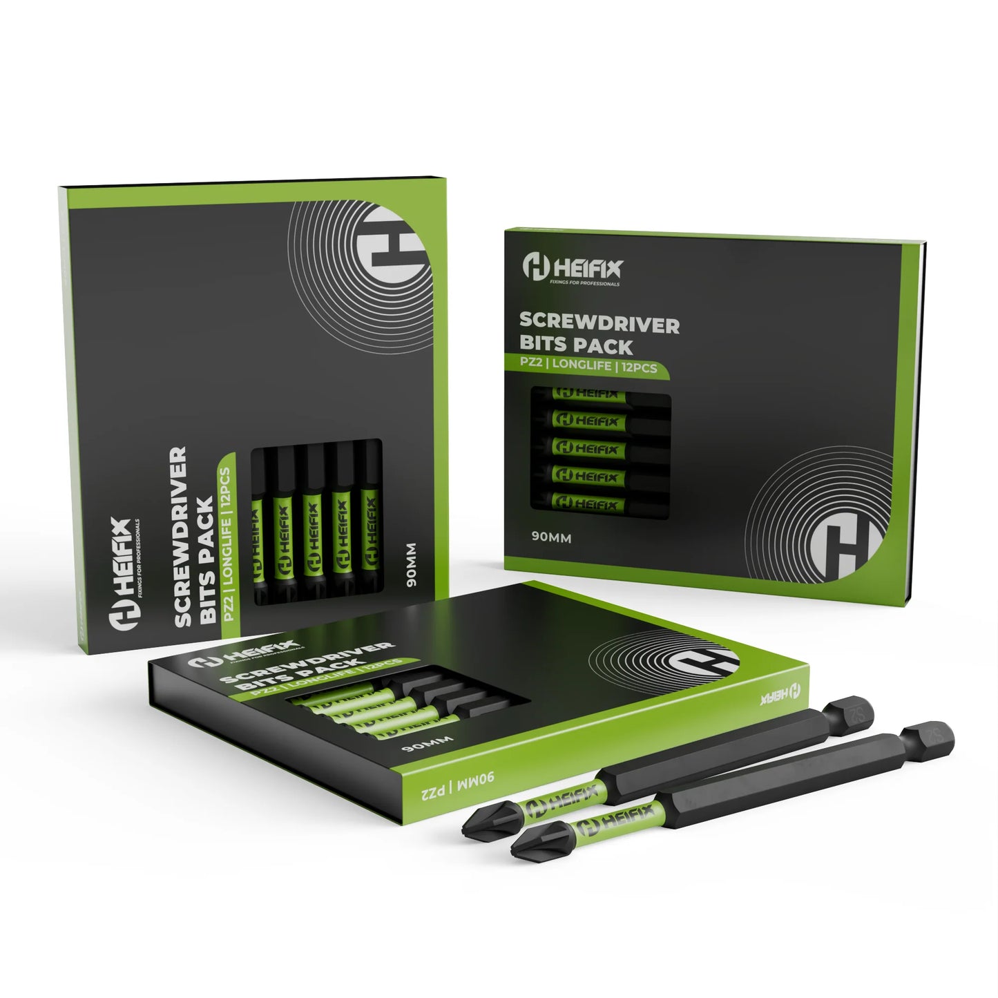 12Pc PZ2 Impact Long Screwdriver Bit Set 90mm (Magnetic) – Eco Storage Box