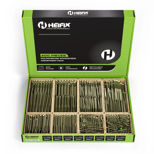 400pc Assorted Quality Screw Set + Free Pozi bit