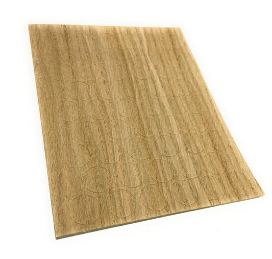 50x Real Oak Veneer Self Adhesive Screw Caps