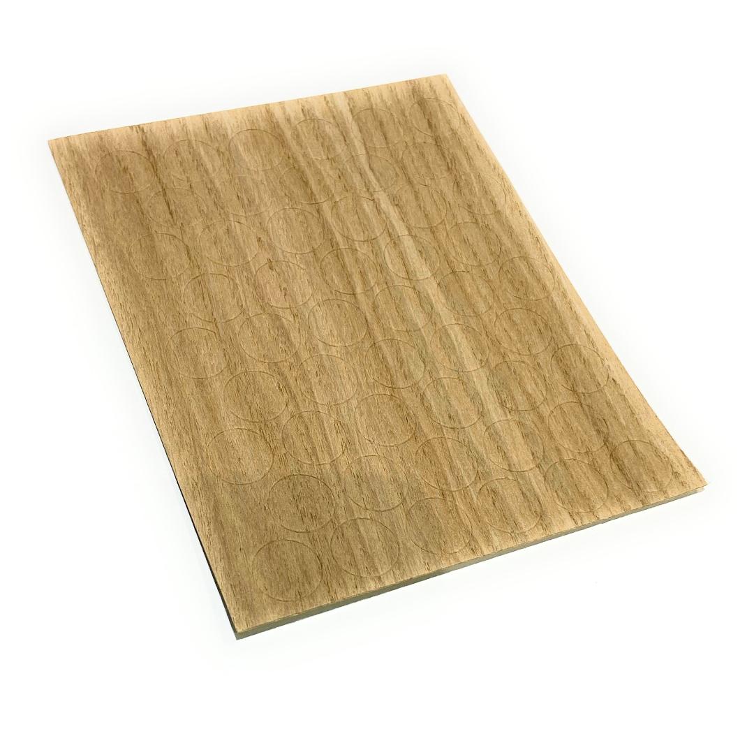 50x Real Oak Veneer Self Adhesive Screw Caps
