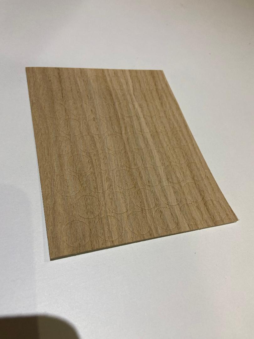 50x Real Oak Veneer Self Adhesive Screw Caps