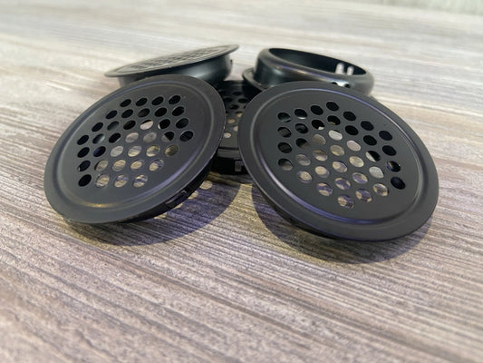 5 x Black Steel Vivarium Vents 35mm