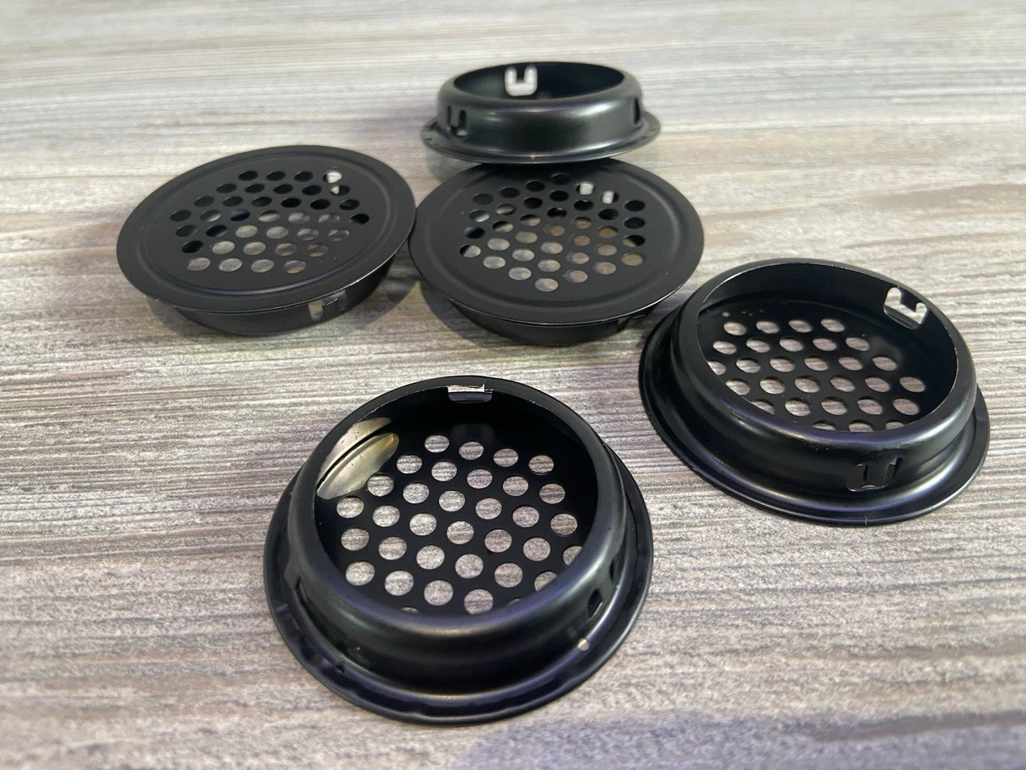 5 x Black Steel Vivarium Vents 35mm