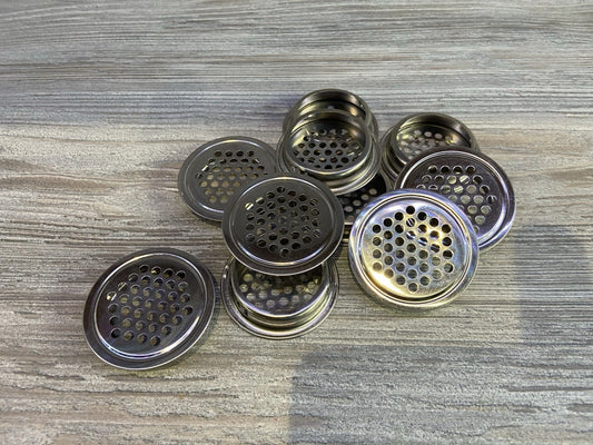 10 Chrome Steel Vivarium Vents 35mm