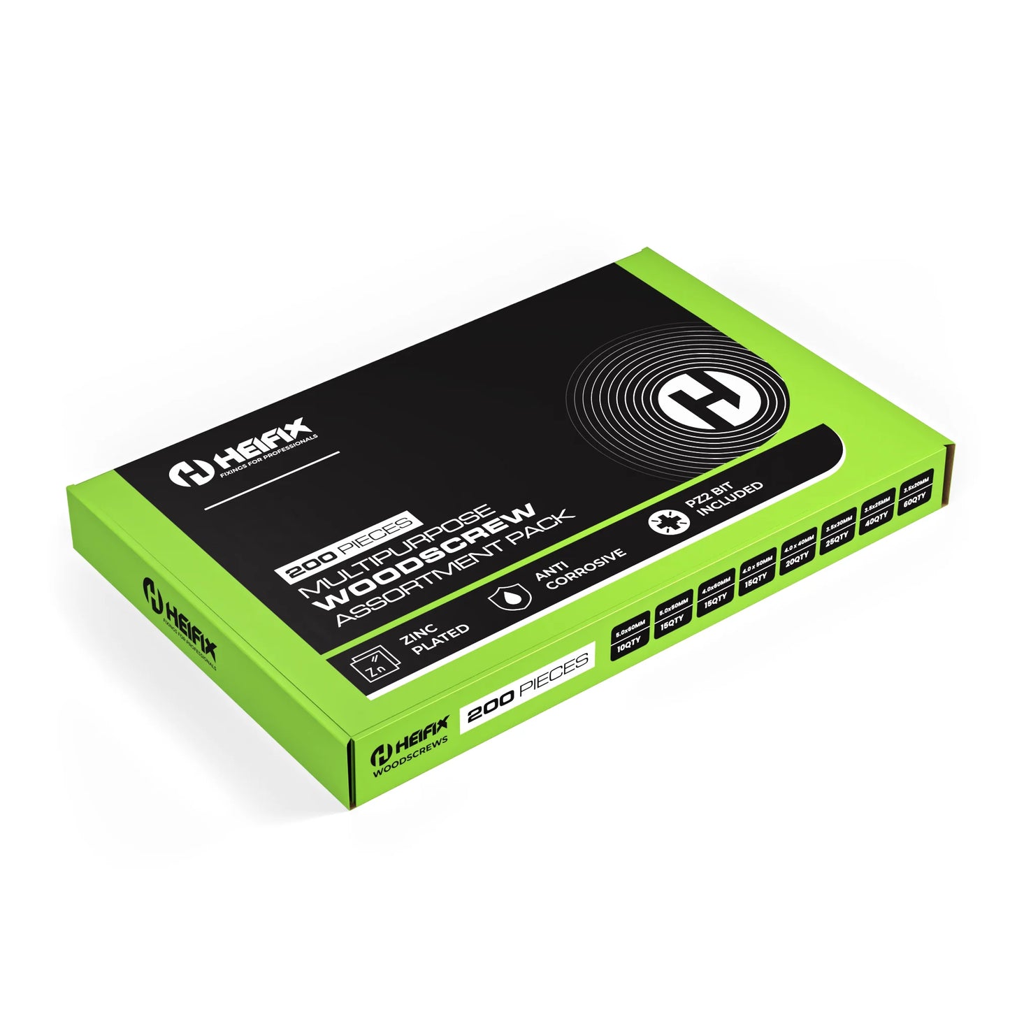 200pc Assorted Screw Set + Free Pozi Bit