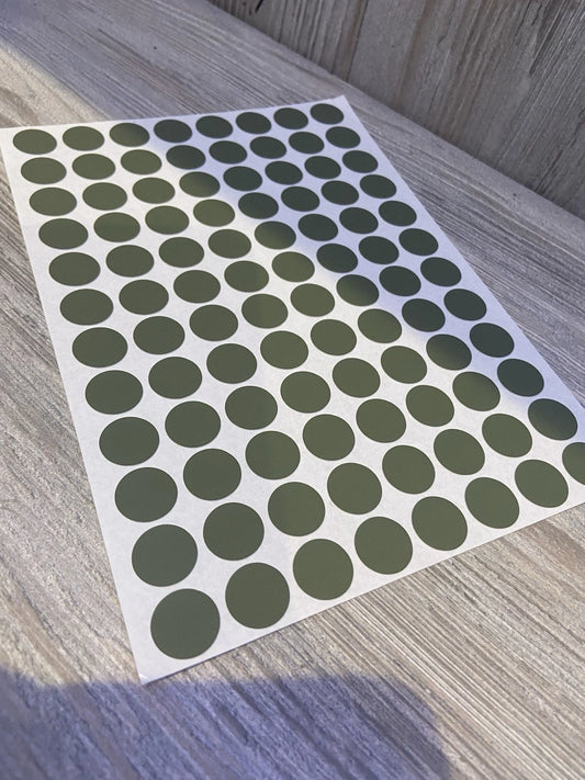 Olive Green Self Adhesive Screw Caps 13mm