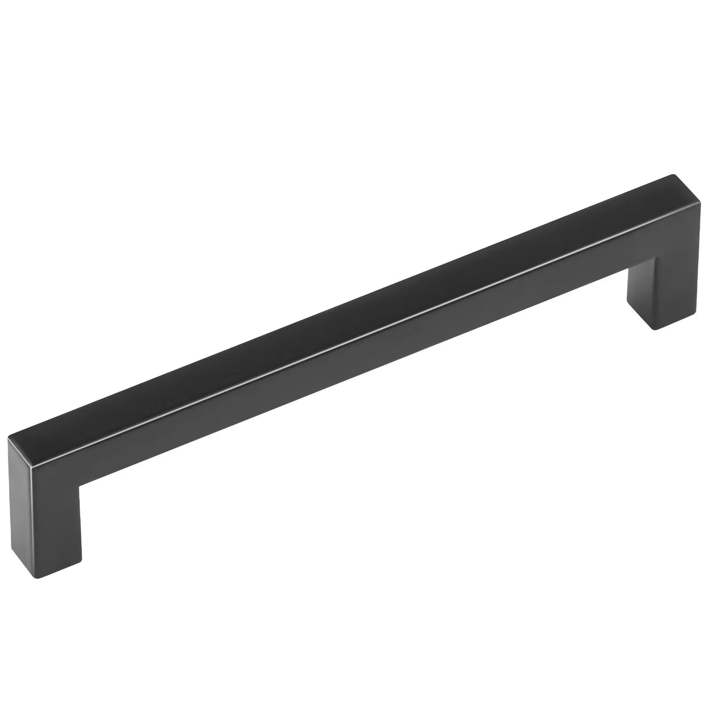 Black Modern Square Cabinet Handles 5" (128mm) 10pc