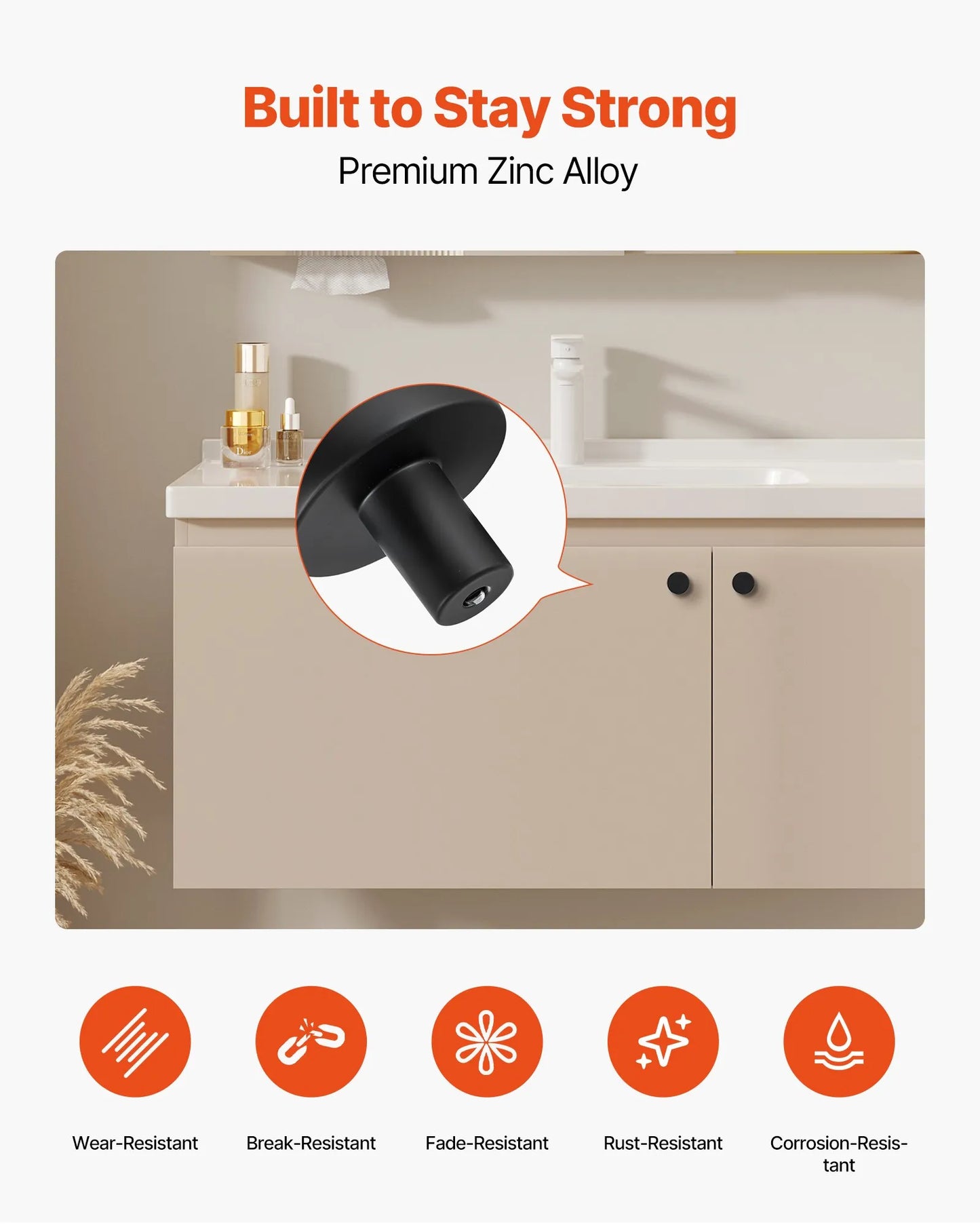 Black Modern Knobs 10pc