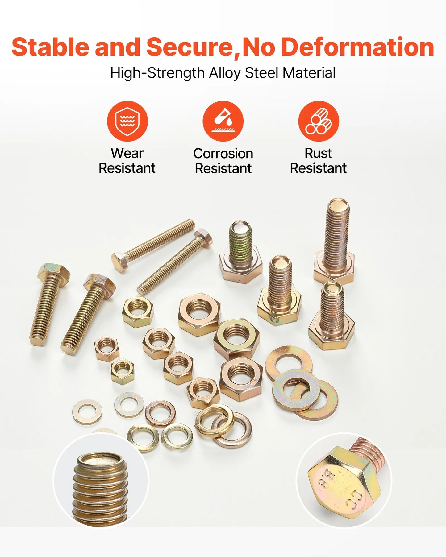 906 Pcs Bolts and Nuts Assortment Kit, Metric Machine Screws and Flat Washers