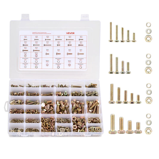 906 Pcs Bolts and Nuts Assortment Kit, Metric Machine Screws and Flat Washers