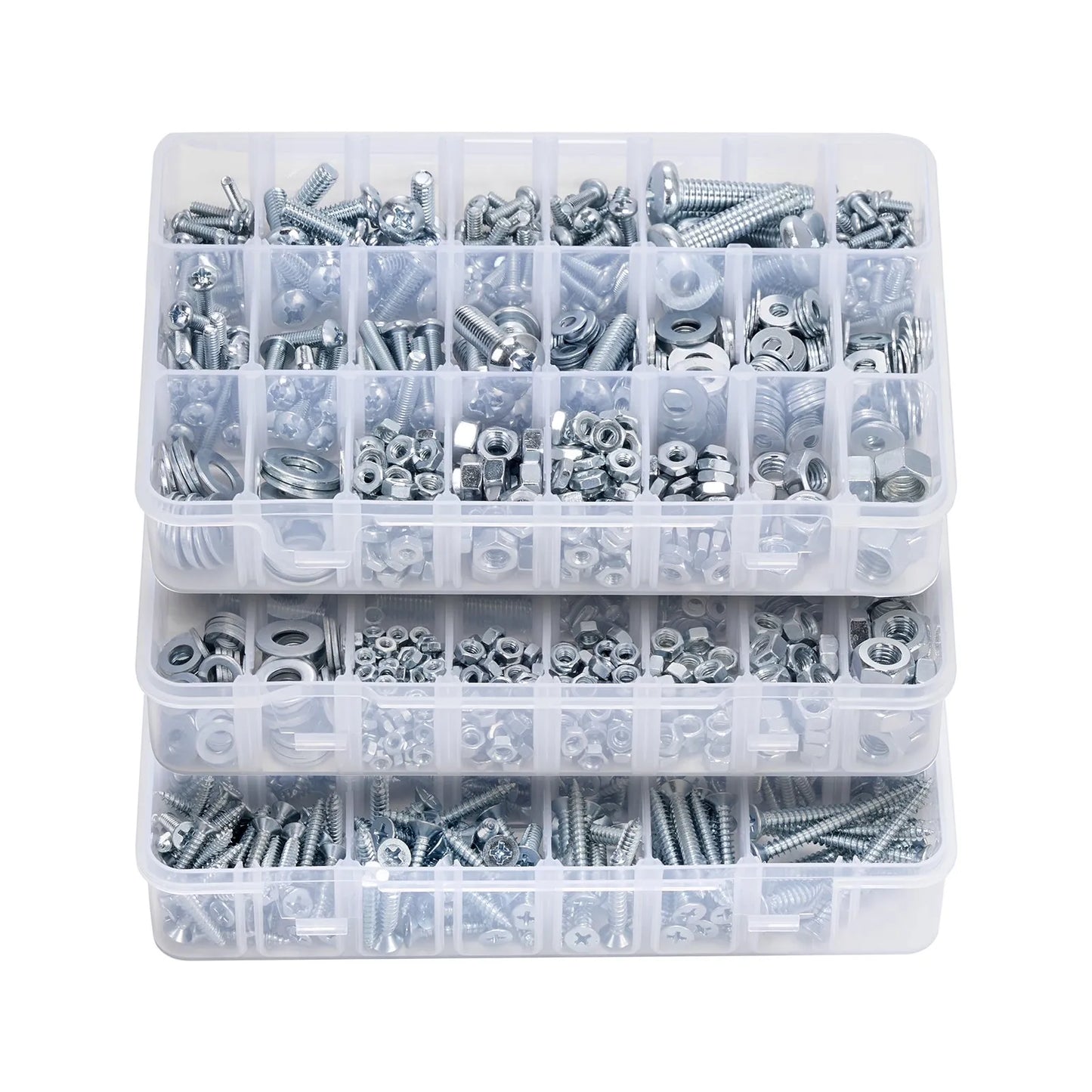2250 Pcs Bolts and Nuts Assortment Kit, Metric + Imperial Machine Screws and Flat Washers