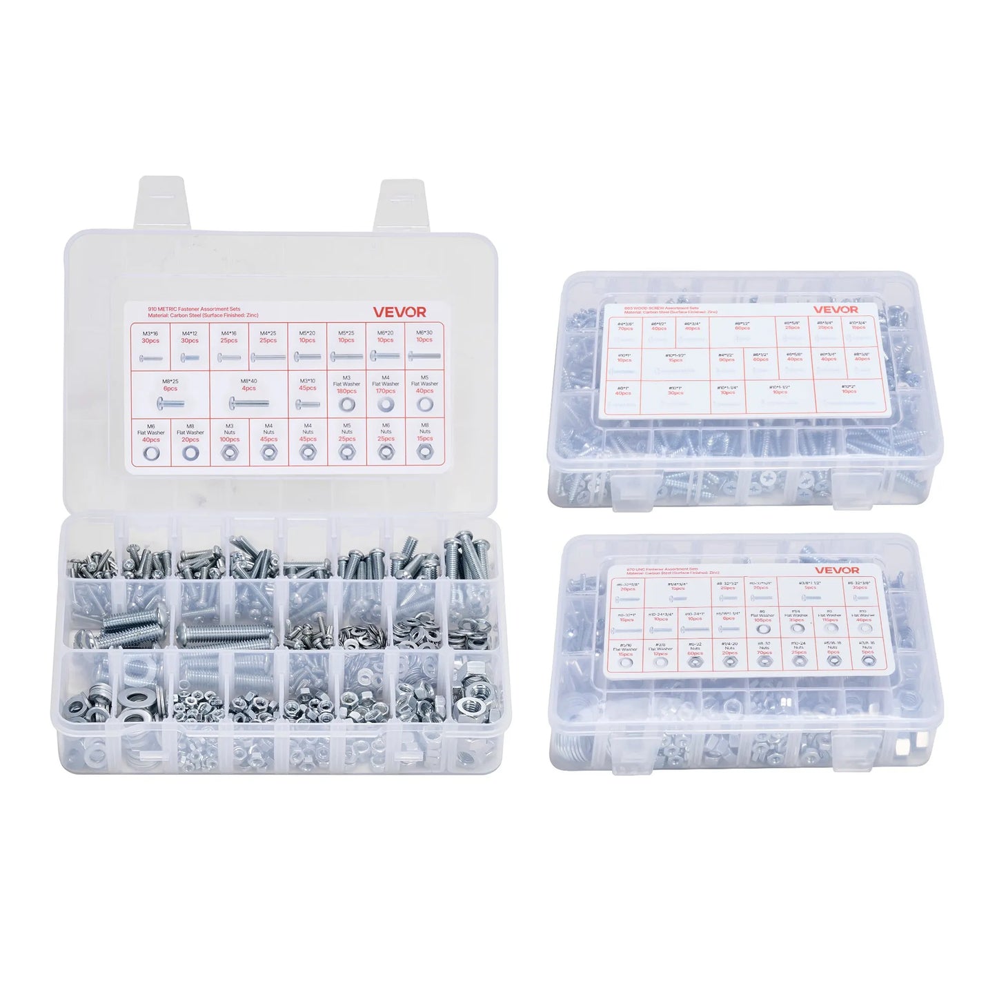2250 Pcs Bolts and Nuts Assortment Kit, Metric + Imperial Machine Screws and Flat Washers