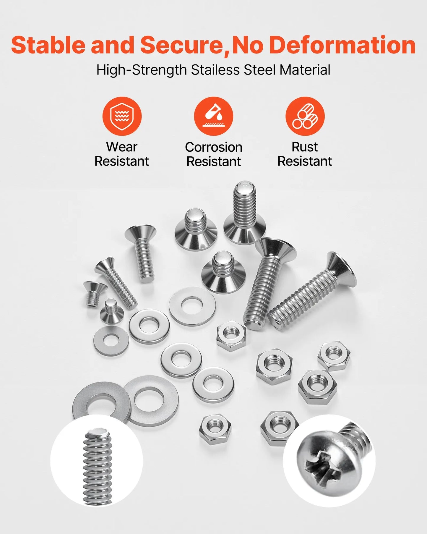 720 Pcs Bolts and Nuts Assortment Kit, Imperial Machine Screws and Flat Washers