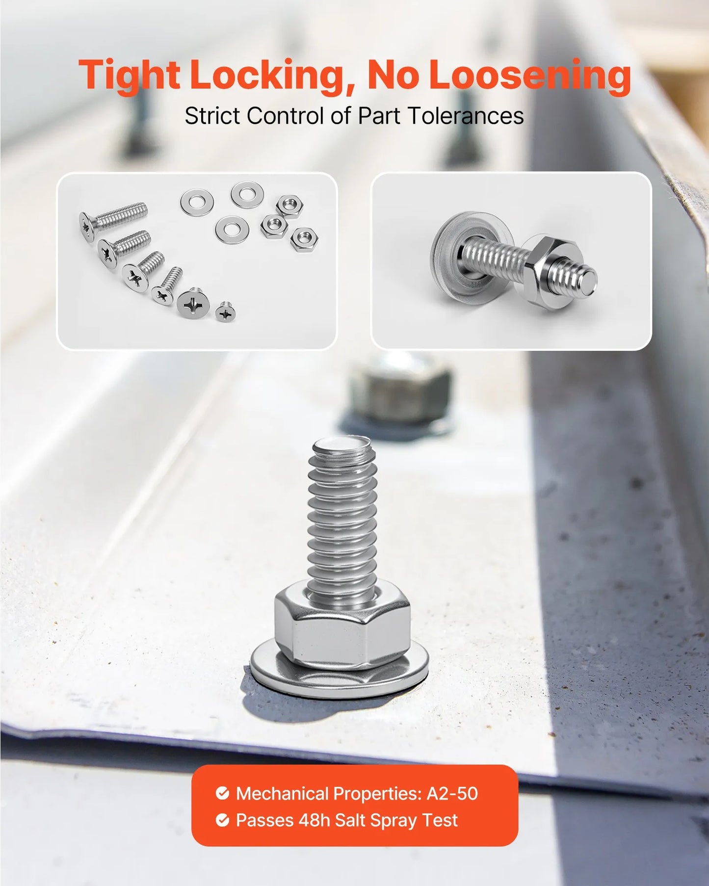720 Pcs Bolts and Nuts Assortment Kit, Imperial Machine Screws and Flat Washers