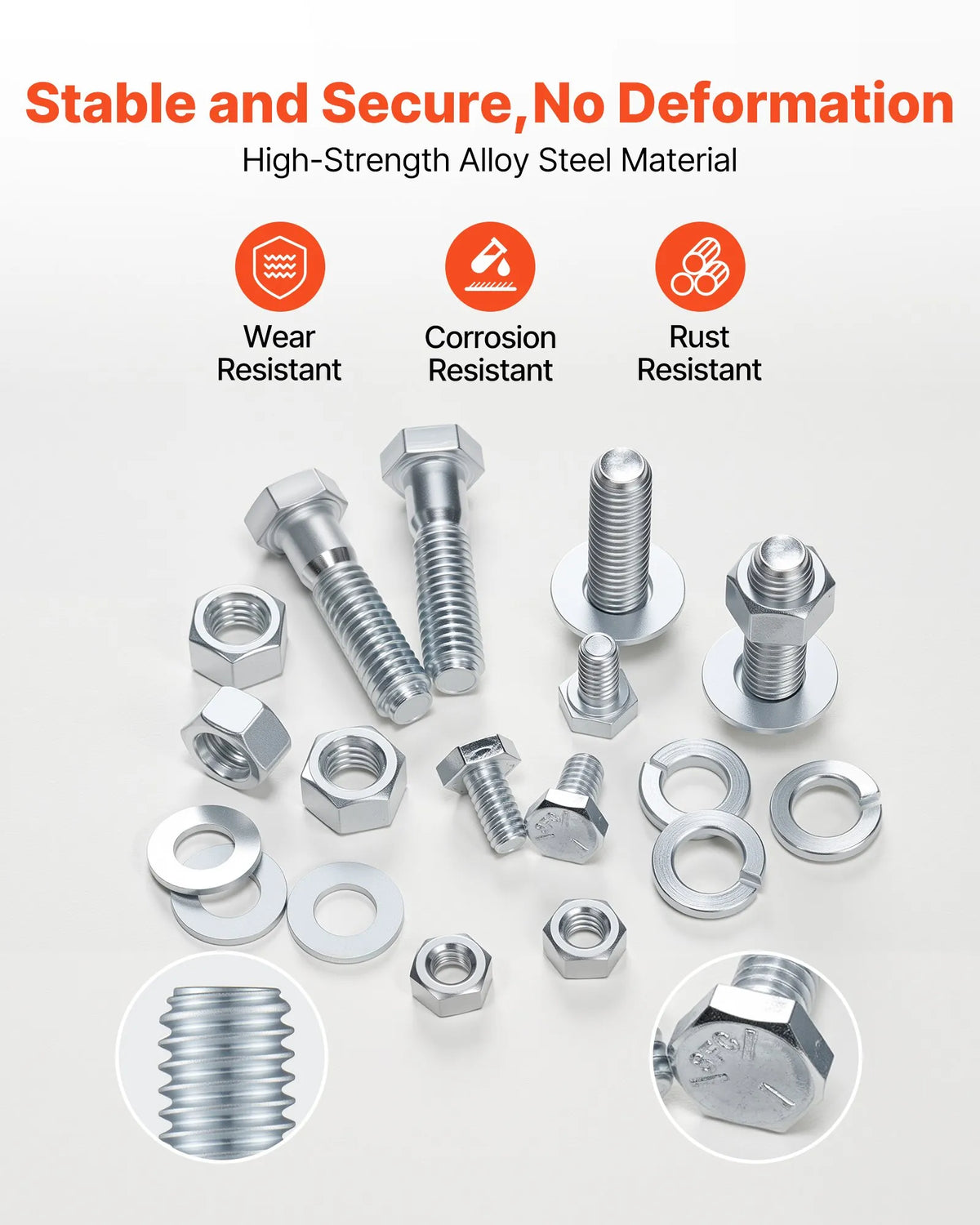 566 Pcs Bolts and Nuts Assortment Kit, Imperial Machine Screws and Flat Washers