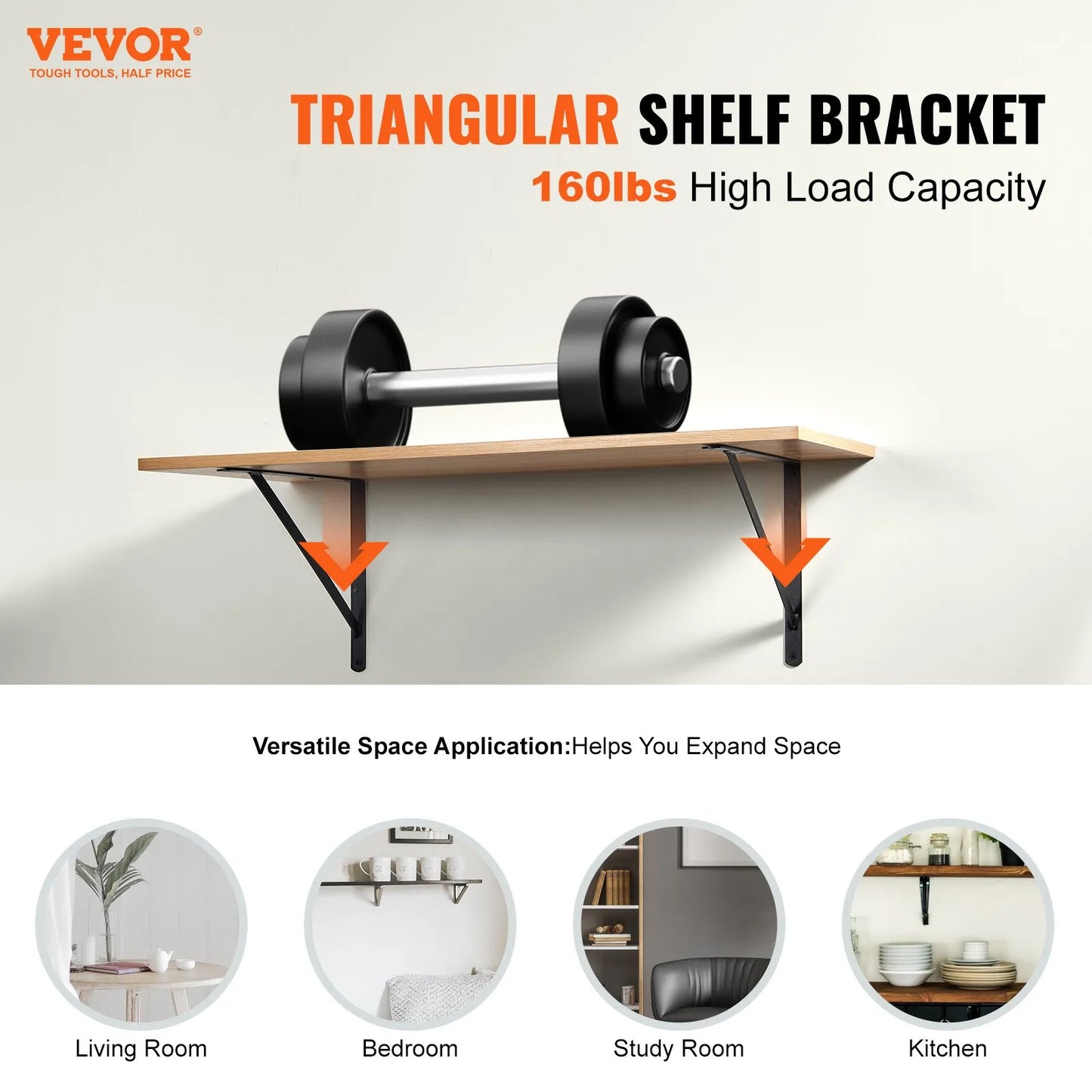 Shelf Bracket, 18" x 12" (45cm x 30cm) 12 Pcs, Heavy Duty