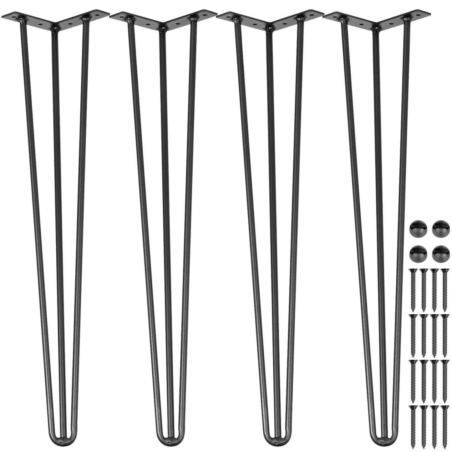 Hairpin Table Legs 18" (45.7cm) Black Set of 4 Desk Legs Carbon Steel DIY Table Legs Heavy Duty Furniture Legs