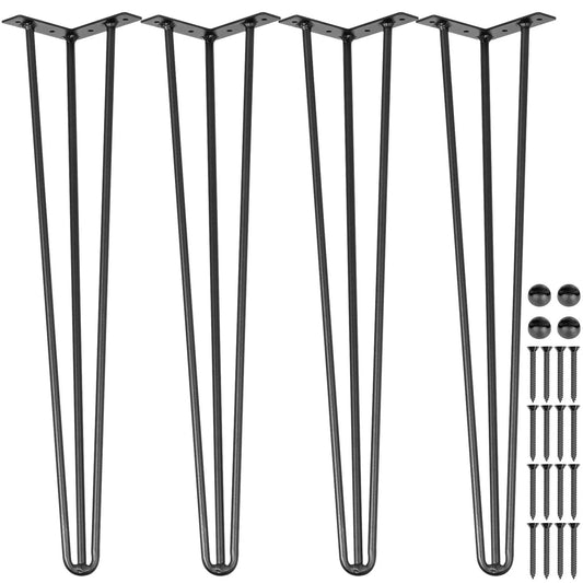 Hairpin Table Legs 26 inch, Set of 4 DIY Desk Table Legs 3 Rods Heavy Duty