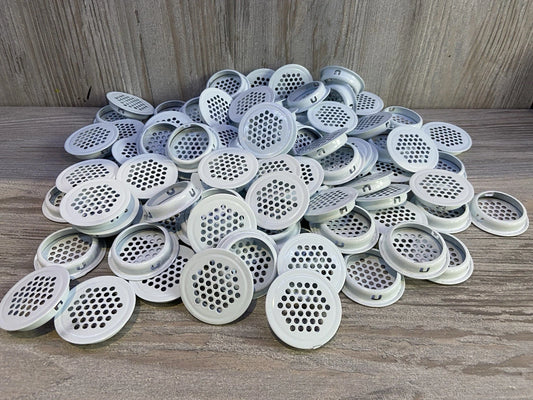 100 White Steel Vivarium Vents 35mm