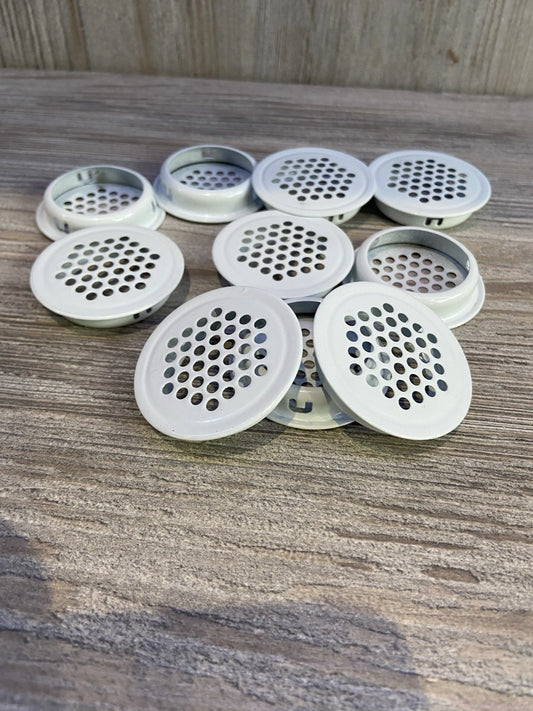 10 x White Steel Vivarium Vents 35mm